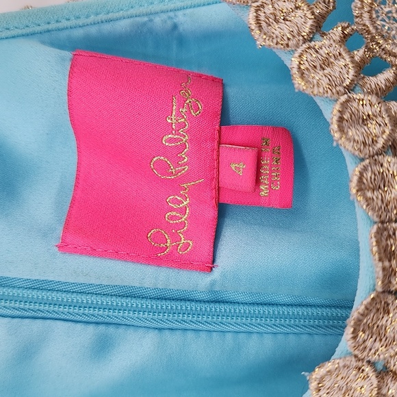 Lilly Pulitzer Pearl Romper Blue Women's Size 4 - Picture 8 of 10